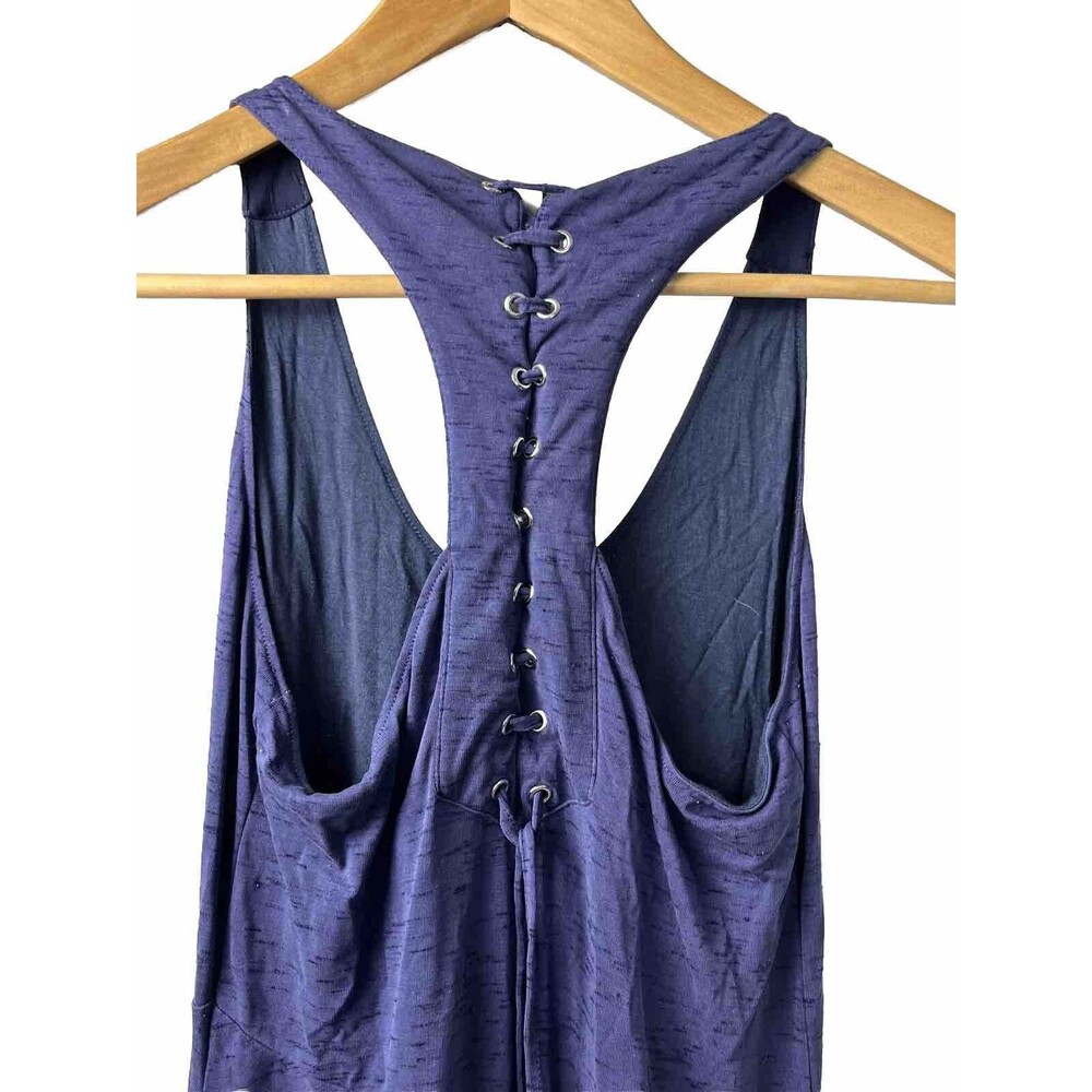 Maeve Anthropologie Melanie Maxi Dress XS Purple Lace-Up Y-Back‎ Tank Boho Slit